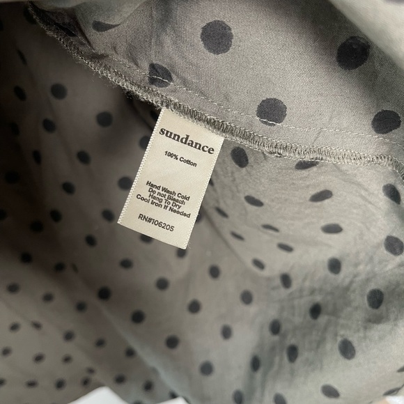 Sundance | Lively Days Army Green Polka Dot Tunic Blouse Feminine Cotton - Picture 5 of 7